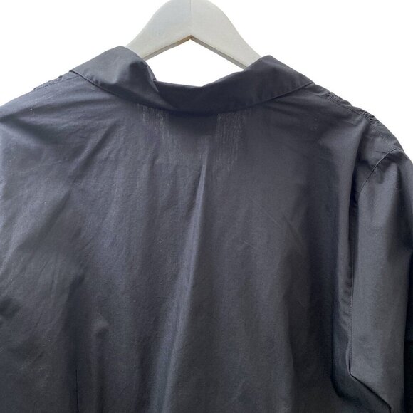 TALBOTS Ruched Shirt Plus Size 20 Womens Black Cotton Top Evening Button Up - Picture 6 of 8